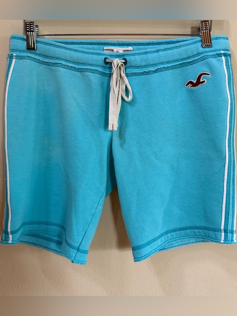 Vintage Hollister Aqua Turquoise Drawstring Fleece Shorts